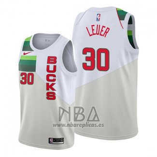 Camiseta Milwaukee Bucks Jon Leuer NO 30 Earned Blanco