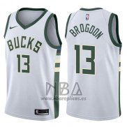 Camiseta Milwaukee Bucks Malcolm Brogdon NO 13 Swingman Association 2017-18 Blanco