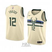 Camiseta Milwaukee Bucks Tim Frazier NO 12 Ciudad 2018 Crema