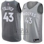 Camiseta Minnesota Timberwolves Anthony Tolliver NO 43 Ciudad 2017-18 Gris