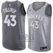 Camiseta Minnesota Timberwolves Anthony Tolliver NO 43 Ciudad 2017-18 Gris