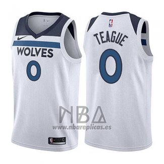 Camiseta Minnesota Timberwolves Jeff Teague NO 0 Association 2017-18 Blanco