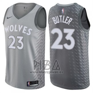 Camiseta Minnesota Timberwolves Jimmy Butler NO 23 Ciudad Gris