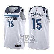 Camiseta Minnesota Timberwolves Shabazz Muhammad NO 15 Association 2017-18 Blanco