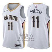 Camiseta New Orleans Pelicans Jrue Holiday NO 11 Association 2017-18 Blanco