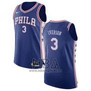 Camiseta Philadelphia 76ers Allen Iverson NO 3 Icon 2017-18 Azul