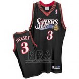 Camiseta Philadelphia 76ers Allen Iverson NO 3 Retro Negro