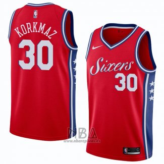 Camiseta Philadelphia 76ers Furkan Korkmaz NO 30 Statement 2018 Rojo