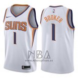 Camiseta Phoenix Suns Devin Booker NO 1 2017-18 Blanco