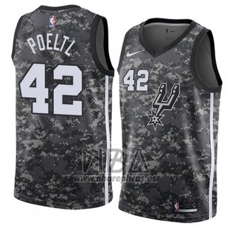 Camiseta San Antonio Spurs Jakob Poeltl NO 42 Ciudad 2018 Gris