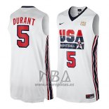 Camiseta USA 1992 Kevin Durant NO 5 Blanco