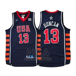 Camiseta USA 2004 Tim Duncan NO 13 Azul