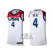 Camiseta USA 2021 Bradley Beal NO 4 Blanco