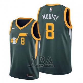 Camiseta Utah Jazz Emmanuel Mudiay NO 8 Earned Verde