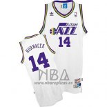 Camiseta Utah Jazz Jeff Hornacek NO 14 Retro Blanco