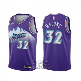 Camiseta Utah Jazz Karl Malone Classic NO 32 Edition 2019-20 Violeta