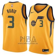 Camiseta Utah Jazz Ricky Rubio NO 3 Ciudad 2017-18 Amarillo