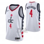 Camiseta Washington Wizards Russell Westbrook NO 4 Ciudad 2020-21 Blanco