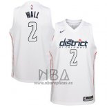 Camiseta Washington Wizards Wall NO 2 Ciudad 2017-18 Blanco