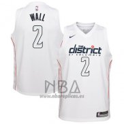 Camiseta Washington Wizards Wall NO 2 Ciudad 2017-18 Blanco