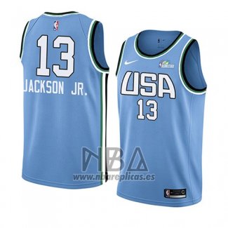 Camiseta 2019 Rising Star Jaren Jackson Jr. NO 13 World Azul