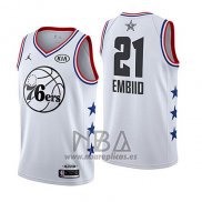 Camiseta All Star 2019 Philadelphia 76ers Joel Embiid NO 21 Blanco