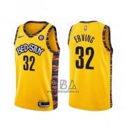 Camiseta Brooklyn Nets Julius Erving NO 32 Ciudad 2020-21 Amarillo