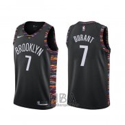 Camiseta Brooklyn Nets Kevin Durant NO 7 Ciudad Negro