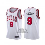 Camiseta Chicago Bulls Nikola Vucevic NO 9 Association Blanco