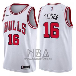 Camiseta Chicago Bulls Paul Zipser NO 16 Association 2017-18 Blanco