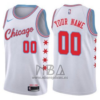 Camiseta Chicago Bulls Personalizada 2017-18 Blanco