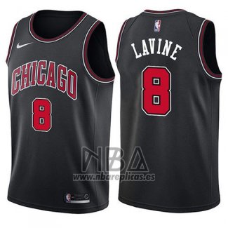 Camiseta Chicago Bulls Zach Lavine NO 8 Statement 2017-18 Negro