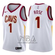 Camiseta Cleveland Cavaliers Derrick Rose NO 1 Swingman Association 2017-18 Blanco