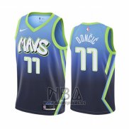 Camiseta Dallas Mavericks Luka Doncic NO 77 Ciudad Edition Azul