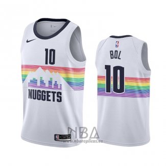 Camiseta Denver Nuggets Bol Bol NO 10 Ciudad Blanco