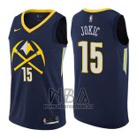 Camiseta Denver Nuggets Nikola Jokic NO 15 Ciudad 2017-18 Azul