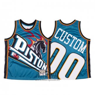 Camiseta Detroit Pistons Personalizada NO 0 Mitchell & Ness Big Face Azul