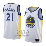 Camiseta Golden State Warriors Jonas Jerebko NO 21 2018 Blanco