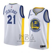 Camiseta Golden State Warriors Jonas Jerebko NO 21 2018 Blanco