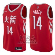 Camiseta Houston Rockets Gerald Green NO 14 Ciudad 2017-18 Rojo