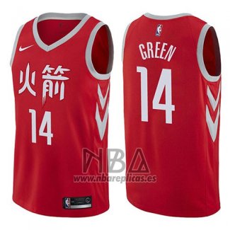 Camiseta Houston Rockets Gerald Green NO 14 Ciudad 2017-18 Rojo