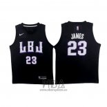 Camiseta LBJ Los Angeles Lakers Lebron James NO 23 Negro