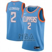 Camiseta Los Angeles Clippers Kawhi Leonard NO 2 Ciudad 2019 Azul