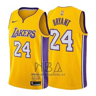 Camiseta Los Angeles Lakers Kobe Bryant NO 24 Retirement 2017-2018 Oro