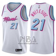 Camiseta Miami Heat Hassan Whiteside NO 21 Ciudad 2017-18 Blanco