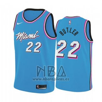 Camiseta Miami Heat Jimmy Butler NO 22 Earned 2019 Azul