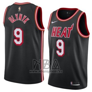 Camiseta Miami Heat Kelly Olynyk NO 9 Classic 2018 Negro