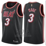 Camiseta Miami Heat Wade NO 3 Ciudad 2017-18 Negro Rojo