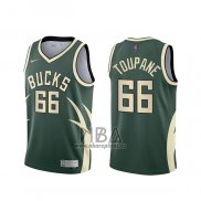 Camiseta Milwaukee Bucks Axel Toupane NO 66 Earned 2020-21 Verde