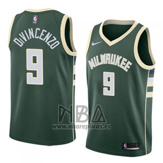 Camiseta Milwaukee Bucks Donte Divincenzo NO 9 Icon 2018 Verde